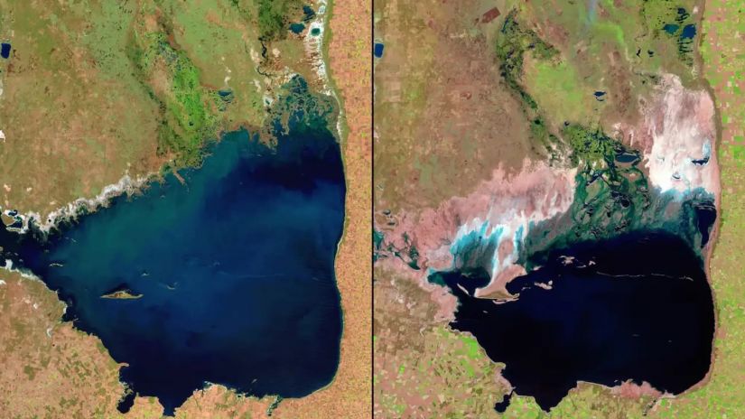 არგენტინა, მარ ჩიკიტას ტბა
1998 წელს (მარცხნივ) და 2011 წელს
(მარჯვნივ)
